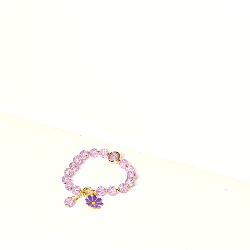 Purple Daisy Beaded Bracelet